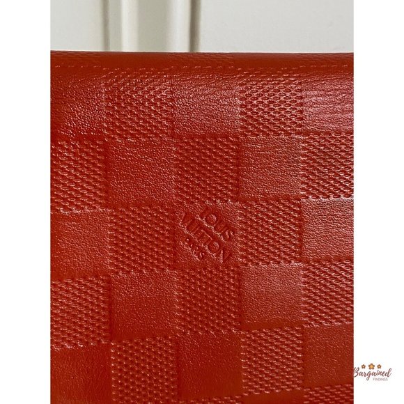 Authentic Louis Vuitton Red Damier Infini Leather Brazza Bifold Wallet - Picture 2 of 12
